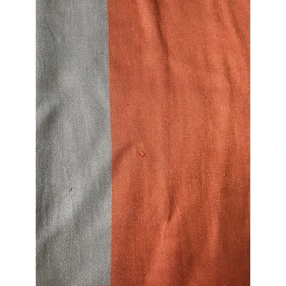 Calvin Klein Scarf Women Sz OS Rectangular Logo‎ Colorblock Fringe Trim FLAWS